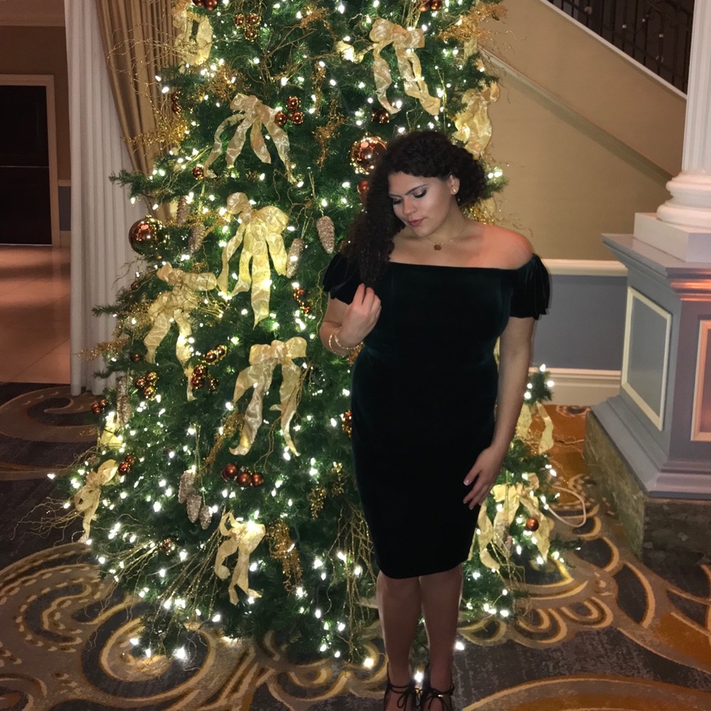 Emerald Green Velvet Dress